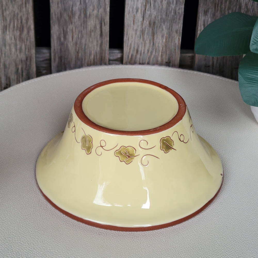 Autumn Pumpkin Glazed Muted Yellow Terracotta Bowl - Picture 5 of 7